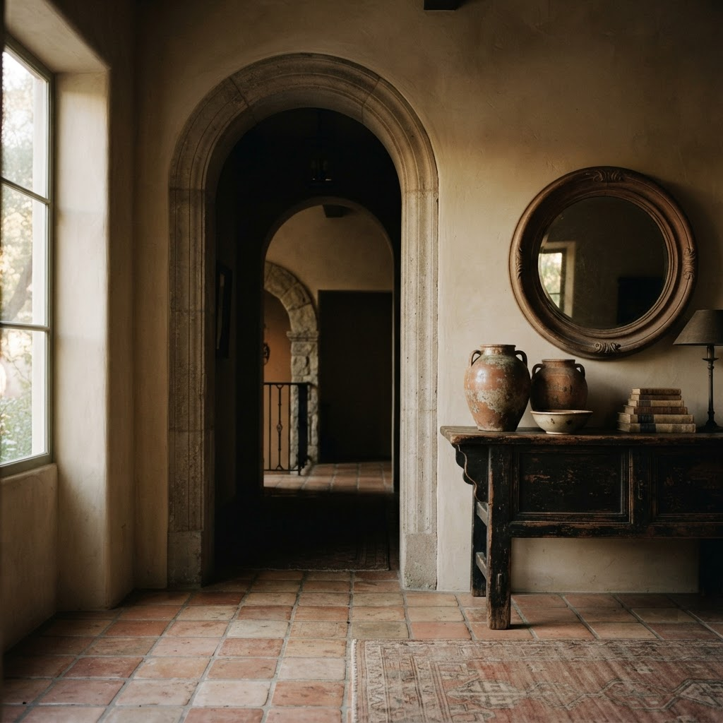 Dramatic entryway foyer by Kristina Holliday Design