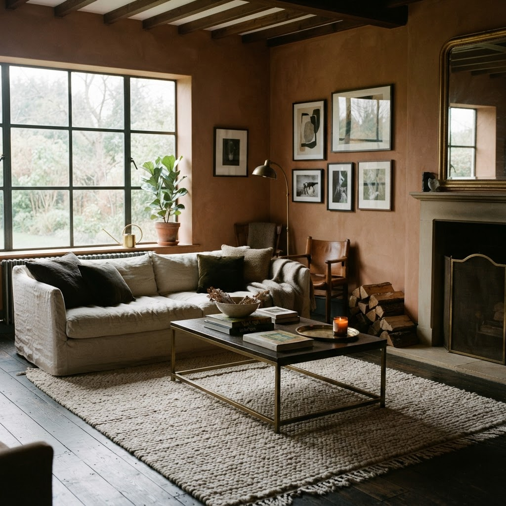 Moody, editorial living room interior by Kristina Holliday